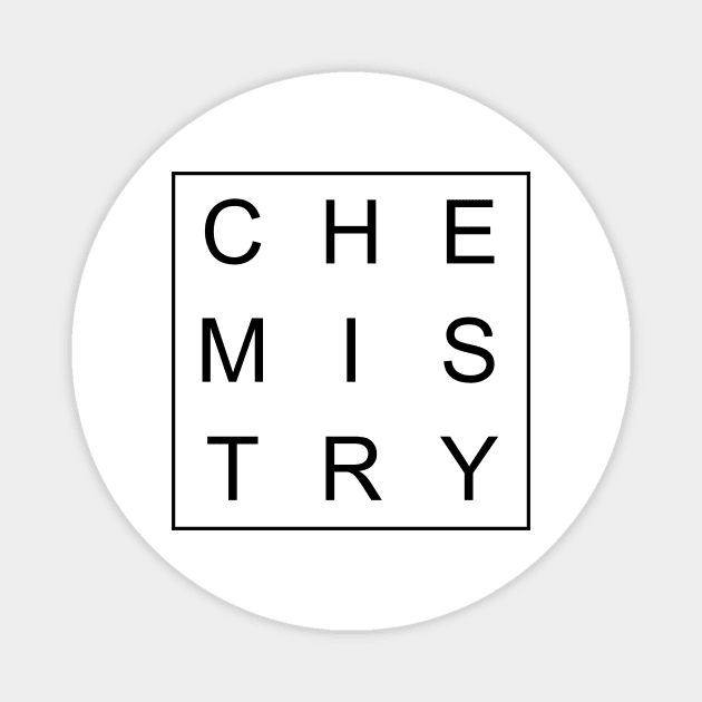 minimalist and simple design chemistry white word Magnet by Typography Dose